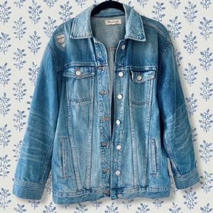 EUC Madewell Oversized Blue Jean Denim Jacket, Size Small, Pristine Condition